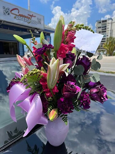 metallic purple roses with other flowers RARE !