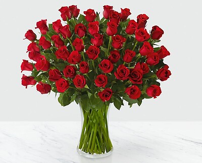 50 LONG STEMS OF &quot;RED LIPSTICK &quot; ROSES - VERY UNIQUE !
