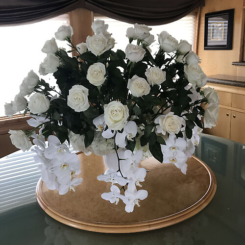 white chocolate roses &amp;amp; philanopsis orchids