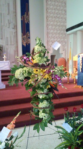 cross funeral flowers