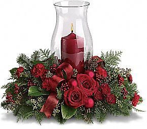 pillar  in hurricane glass centerpiece