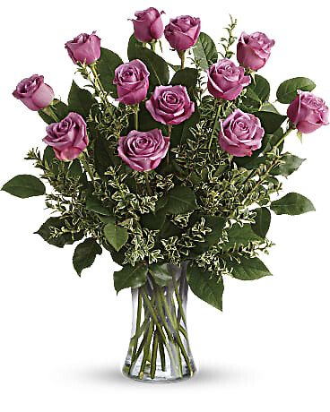 HEY GORGEOUS PURPLE ROSE BOUQUET