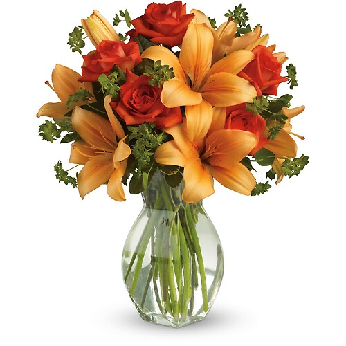 Fiery Lily and Rose by Teleflora