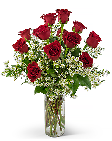 red roses with beautiful unique filler &amp;  foliage