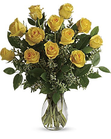 dozen long stem yellow roses